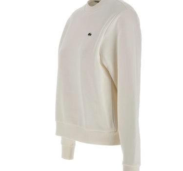 LACOSTE Felpa in pile relaxed fit WHITE Donna 