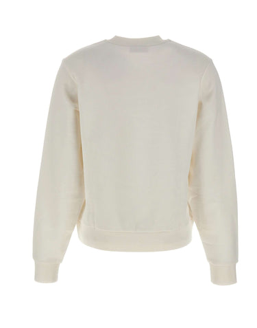 LACOSTE Felpa in pile relaxed fit WHITE Donna 