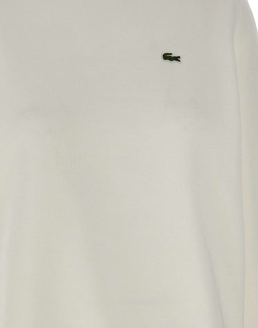 LACOSTE Felpa in pile relaxed fit WHITE Donna 
