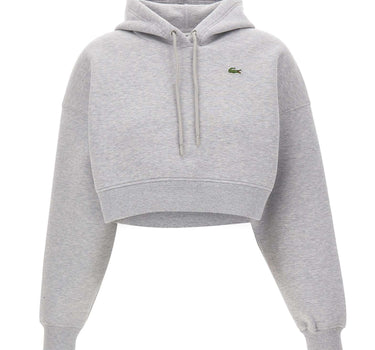 LACOSTE Felpa crop in jersey GREY Donna 