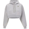 LACOSTE Felpa crop in jersey GREY Donna 