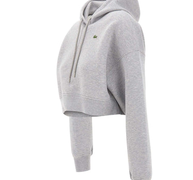 LACOSTE Felpa crop in jersey GREY Donna 