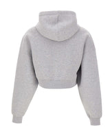 LACOSTE Felpa crop in jersey GREY Donna 
