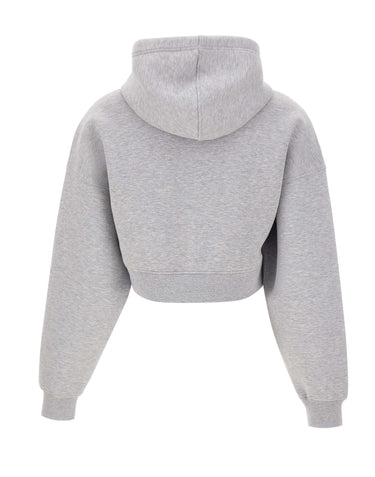 LACOSTE Felpa crop in jersey GREY Donna 