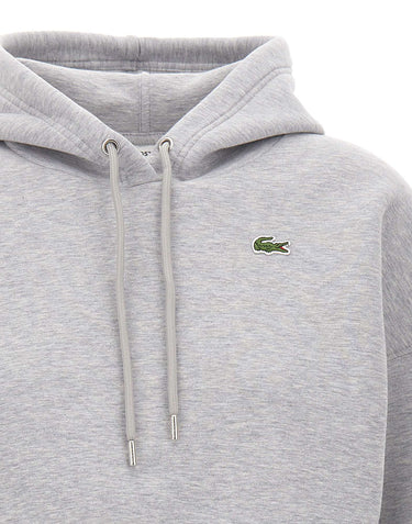 LACOSTE Felpa crop in jersey GREY Donna 