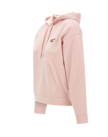 LACOSTE Felpa con cappuccio in misto cotone Pink Donna 