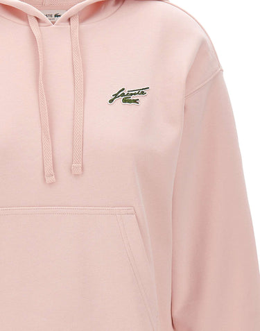 LACOSTE Felpa con cappuccio in misto cotone Pink Donna 