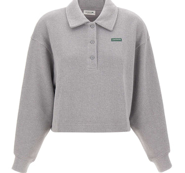 LACOSTE Polo felpata a coste GREY Donna 