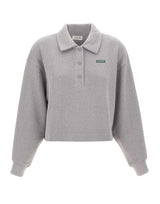 LACOSTE Polo felpata a coste GREY Donna 