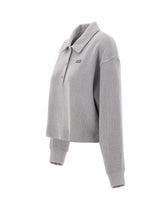 LACOSTE Polo felpata a coste GREY Donna 