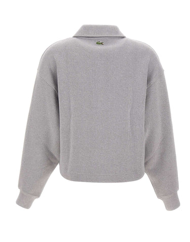 LACOSTE Polo felpata a coste GREY Donna 