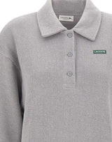 LACOSTE Polo felpata a coste GREY Donna 