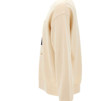 LACOSTE Felpa in cotone con stampa WHITE Uomo 