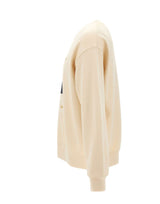 LACOSTE Felpa in cotone con stampa WHITE Uomo 