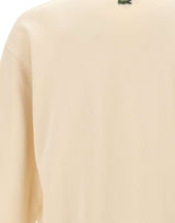 LACOSTE Felpa in cotone con stampa WHITE Uomo 