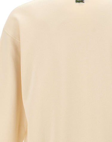 LACOSTE Felpa in cotone con stampa WHITE Uomo 