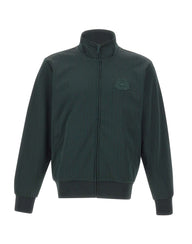 LACOSTE Felpa con zip e patch GREEN Uomo 