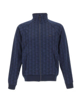 LACOSTE Felpa monogramma con zip BLUE Uomo 