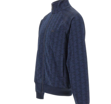 LACOSTE Felpa monogramma con zip BLUE Uomo 