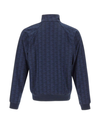 LACOSTE Felpa monogramma con zip BLUE Uomo 