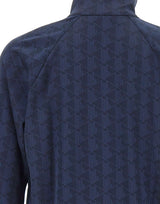 LACOSTE Felpa monogramma con zip BLUE Uomo 