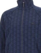 LACOSTE Felpa monogramma con zip BLUE Uomo 
