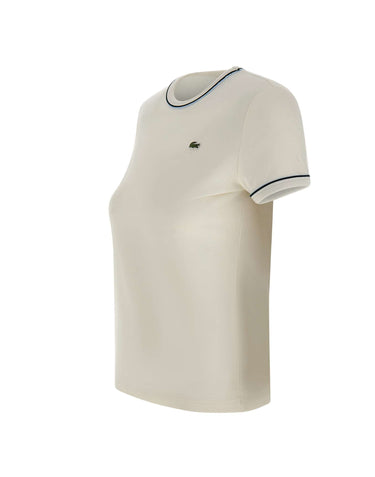 LACOSTE T-shirt in jersey slim fit WHITE Donna 
