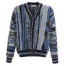 LANEUS Cardigan boxy in jacquard BLUE Uomo 