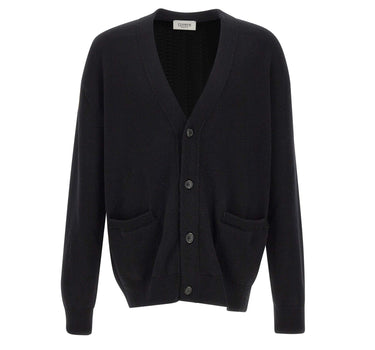 LANEUS Cardigan in lana merino e cashmere BLACK Uomo 