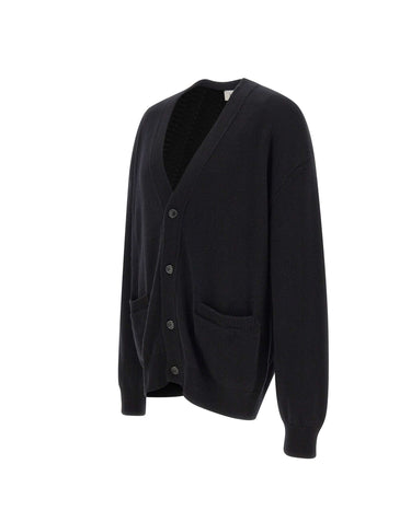LANEUS Cardigan in lana merino e cashmere BLACK Uomo 