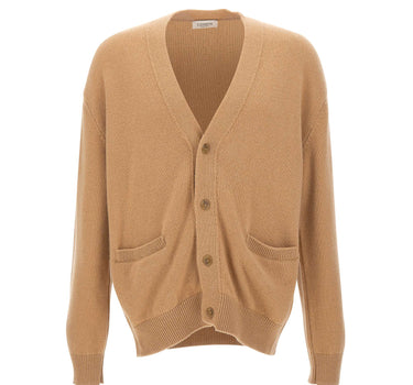 LANEUS Cardigan in lana merino e cashmere BROWN Uomo 