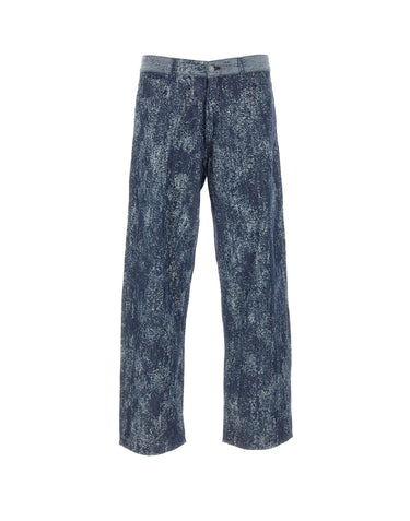 LANEUS Jeans con trama a contrasto BLUE Uomo 