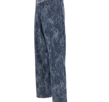 LANEUS Jeans con trama a contrasto BLUE Uomo 