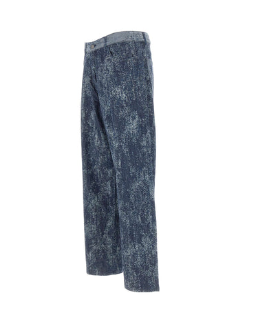 LANEUS Jeans con trama a contrasto BLUE Uomo 