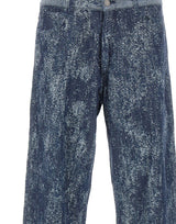 LANEUS Jeans con trama a contrasto BLUE Uomo 