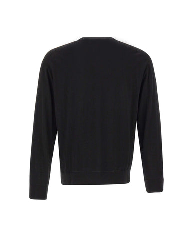 LANEUS Maglia in lana merino BLACK Uomo 