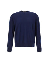 LANEUS Maglia in lana merino BLUE Uomo 