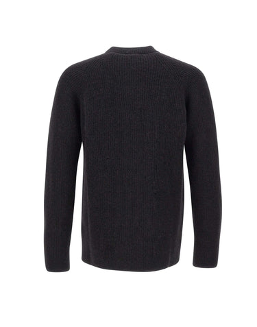 LANEUS Maglia in misto alpaca BLACK Uomo 