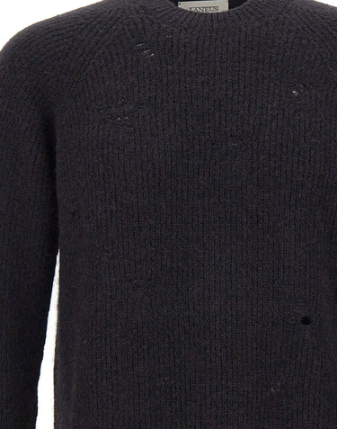 LANEUS Maglia in misto alpaca BLACK Uomo 