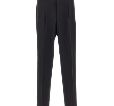 LANEUS Pantaloni larghi in lana BLACK Uomo 