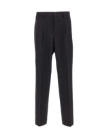 LANEUS Pantaloni larghi in lana BLACK Uomo 