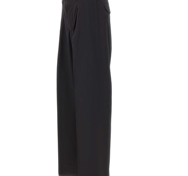 LANEUS Pantaloni larghi in lana BLACK Uomo 