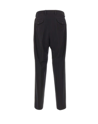 LANEUS Pantaloni larghi in lana BLACK Uomo 