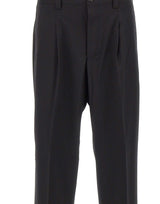 LANEUS Pantaloni larghi in lana BLACK Uomo 