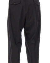 LANEUS Pantaloni larghi in lana BLACK Uomo 