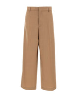 LANEUS Pantaloni in lana a gamba larga BROWN Uomo 