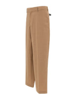 LANEUS Pantaloni in lana a gamba larga BROWN Uomo 