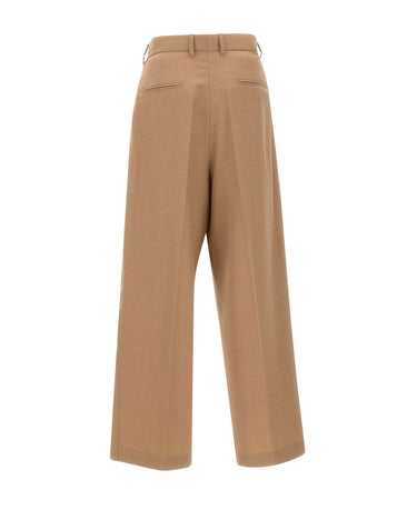 LANEUS Pantaloni in lana a gamba larga BROWN Uomo 