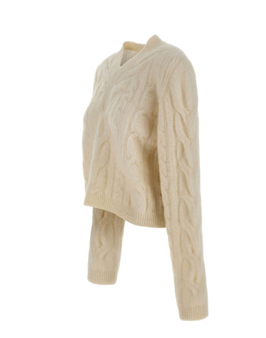 LANEUS Maglia in misto lana e alpaca WHITE Donna 