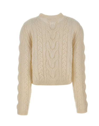 LANEUS Maglia in misto lana e alpaca WHITE Donna 